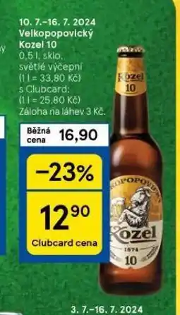 Tesco Pivo velkopopovický kozel nabídka
