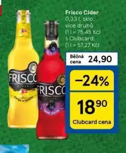 Tesco Frisco cider nabídka
