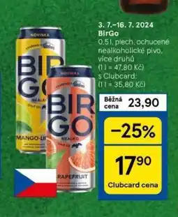 Tesco Birgo nealkoholické pivo nabídka