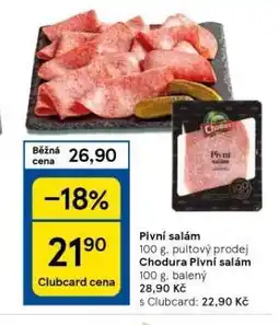 Tesco Chodura pivní salám nabídka