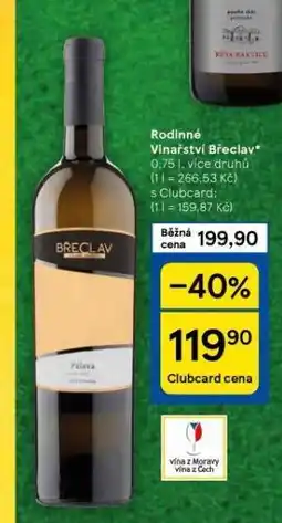 Tesco Rodinné vinařství břeclav nabídka
