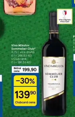 Tesco Víno mikulov sommelier club nabídka