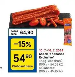 Tesco Snack it kabanos exclusive nabídka
