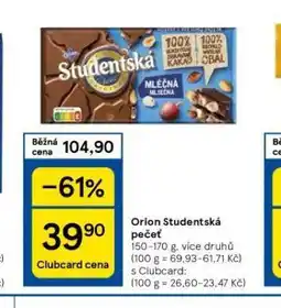 Tesco Orion studentská pečeť nabídka