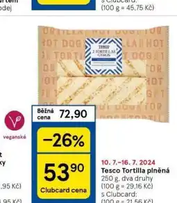 Tesco Tortilla plněná nabídka