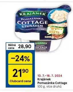 Tesco Krajánek pomazánka cottage nabídka