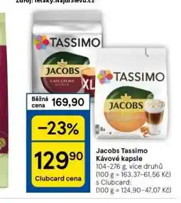 Tesco Tassimo kávové kapsle nabídka