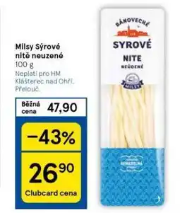 Tesco Milsy sýrové nitě nabídka