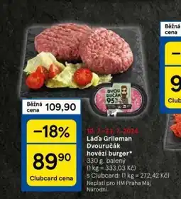 Tesco Dvouručák hovězí burger nabídka