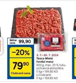 Tesco Mleté hovězí maso nabídka
