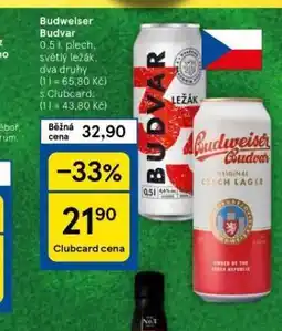 Tesco Pivo budweiser budvar nabídka