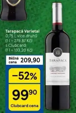 Tesco Tarapacá varietal nabídka