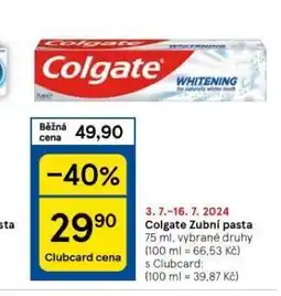 Tesco Colgate zubní pasta nabídka