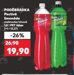 Kaufland Poděbradka poctivá limonáda nabídka