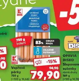 Kaufland Vepřové párky nabídka