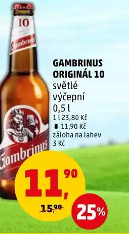 Penny Market GAMBRINUS ORIGINÁL 10 0.5L nabídka