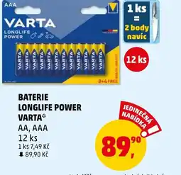 Penny Market BATERIE LONGLIFE POWER VARTA nabídka