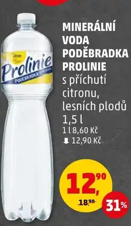 Penny Market MINERÁLNÍ VODA PODĚBRADKA PROLINIE 1.5L nabídka