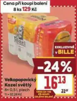 Billa Velkopopovický Kozel světlý nabídka