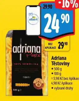 Albert Adriana Těstoviny nabídka