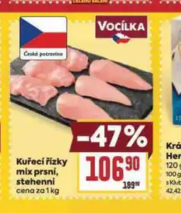 Billa Kuřecí řízky mix prsní, stehenní nabídka