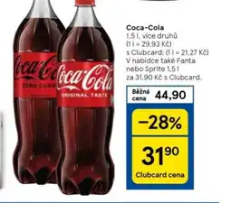 Tesco Coca-Cola 1,5 l. nabídka