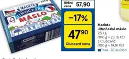Tesco Madeta Jihočeské máslo 250 g nabídka