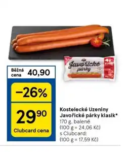 Tesco Kostelecké uzeniny Javořické párky klasik nabídka