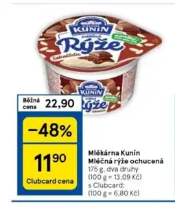 Tesco Mlékárna Kunín Mléčná rýže ochucená nabídka
