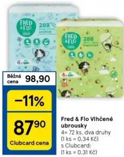 Tesco Fred & Flo Vlhčené ubrousky nabídka