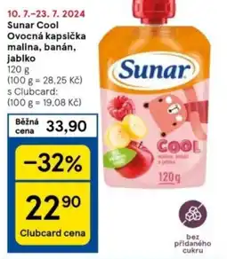 Tesco Sunar Cool Ovocná kapsička malina, banán, jablko nabídka
