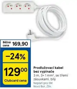 Tesco Prodlužovací kabel bez vypínače nabídka