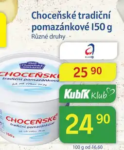 Kubík potraviny Choceňské tradiční pomazánkové 150 g nabídka