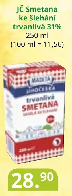 Potraviny CZ JČ Smetana ke šlehání trvanlivá 31% nabídka