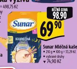 Albert Sunar mléčná kaše nabídka