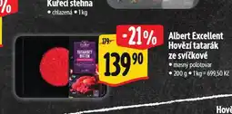 Albert Hovězí tatarák ze svíčkové nabídka