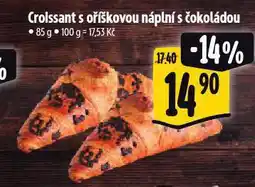 Albert Croissant s oříškovou náplní a čokoládou nabídka