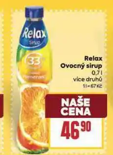 Billa Relax ovocný sirup nabídka