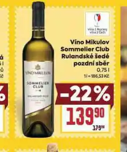 Billa Víno mikulov rulandské šedé nabídka