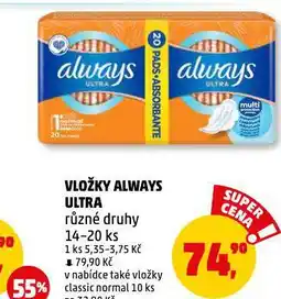 Penny Market Always dámské vložky nabídka