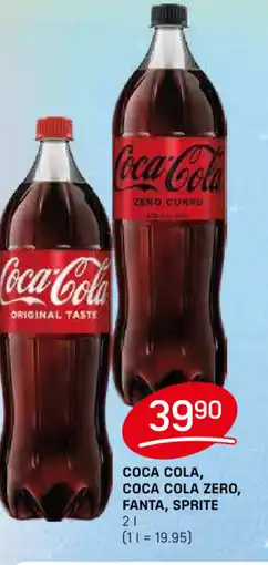 COCA COLA, COCA COLA ZERO, FANTA, SPRITE 2L