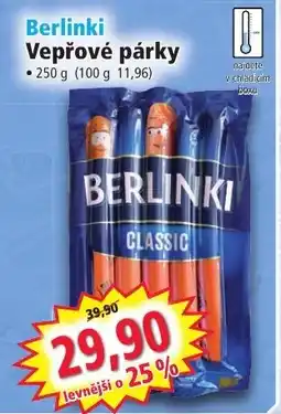 Norma Berlinki Vepřové párky nabídka