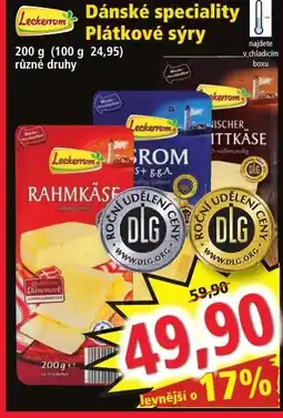 Norma Dánské speciality Plátkové sýry nabídka