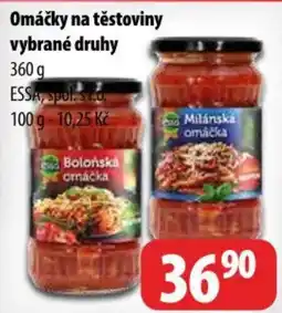 Omáčky na těstoviny vybrané druhy