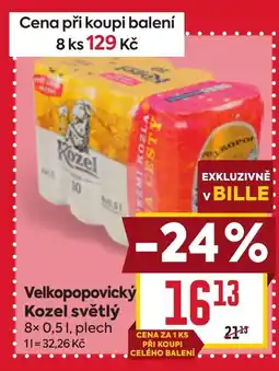Billa Velkopopovický Kozel světlý nabídka