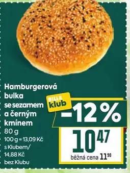 Billa Hamburgerová bulka se sezamem a černým kmínem nabídka