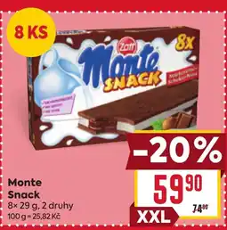 Billa Monte Snack nabídka