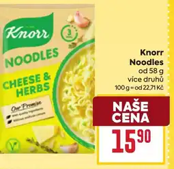 Billa Knorr Noodles nabídka