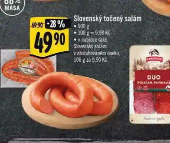 Sovenský točený salám