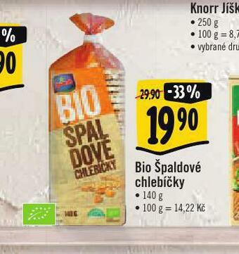 Albert Bio špaldové chlebíčky nabídka